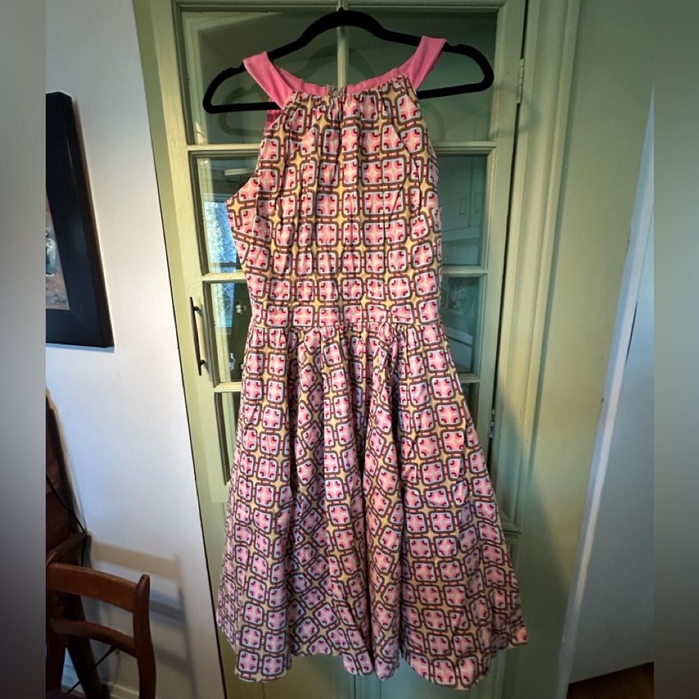 Pinup Girl Clothing Harley dress in Hotel print size Large